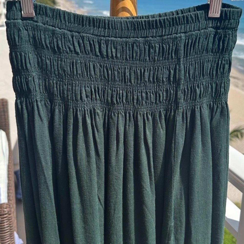 NATURAL LIFE DARK FOREST GREEN Smocked Waist Maxi Skirt - Picture 4 of 6
